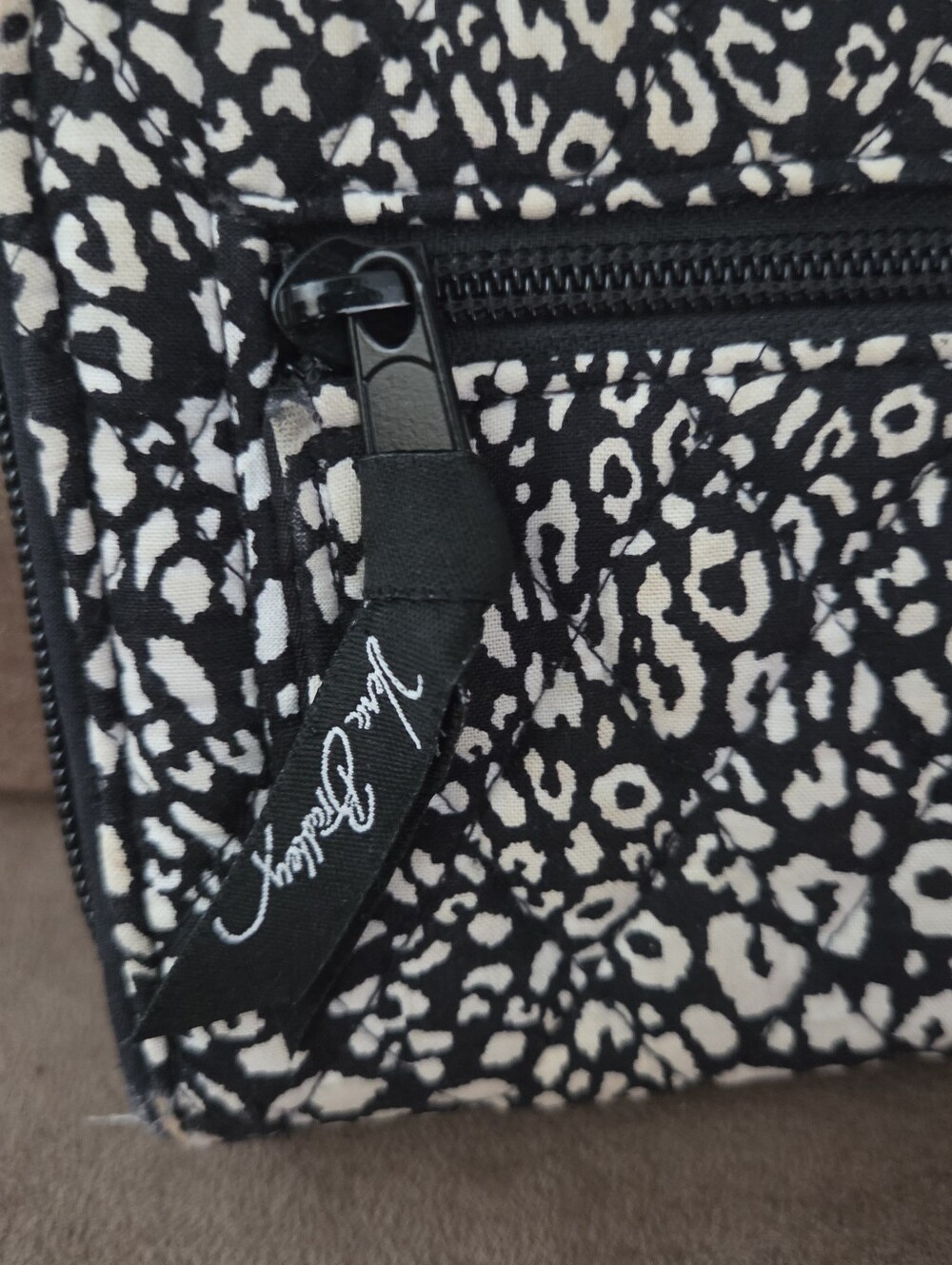 Vera Bradley Black & White Leopard-Print Turn-Lock Wallet - Picture 4 of 7